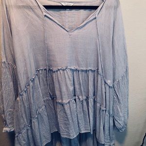 Baby Blue Ruffled Top